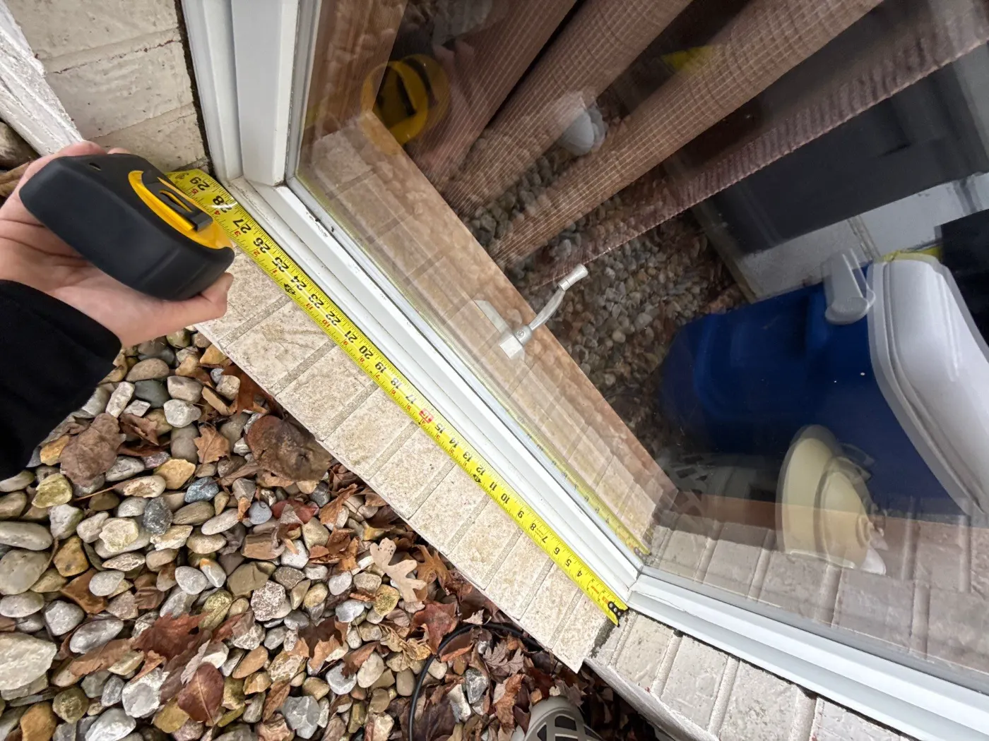 Frame and seal detail on a Plum Creek window job